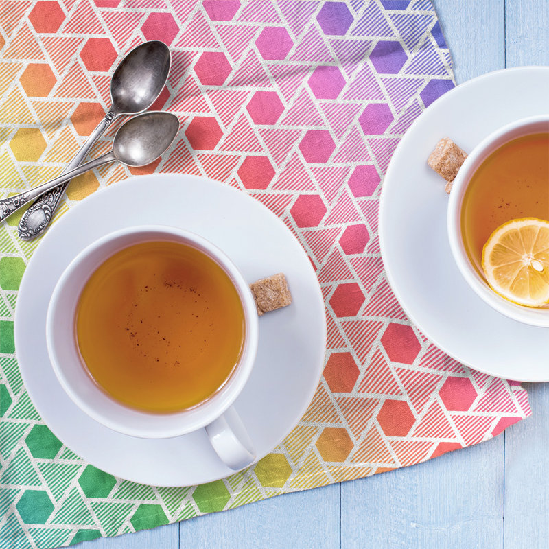 Tea Towel Kitchen Towel, Rainbow, Polyester Twill