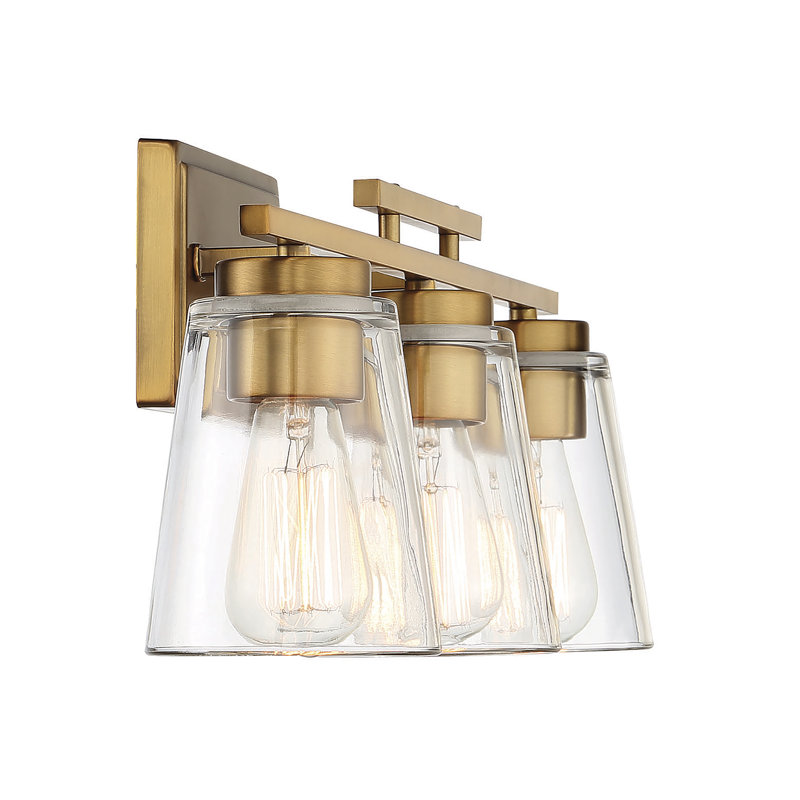 Averi 3-Light Dimmable Vanity Light in Warm Brass, Warm Brass