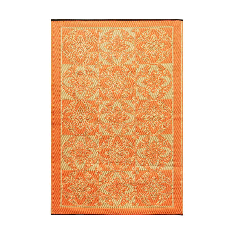 Floral Synthetic Water Resistant Kitchen Mat, Saffron