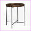Table basse fabriquée à la main en bois de manguier - pieds en fer pliables, peu encombrants Plateau supérieur pour faciliter le transport