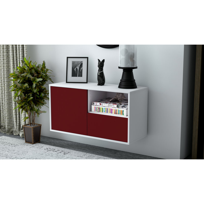 Garibaldi TV Stand, Red / Matte White