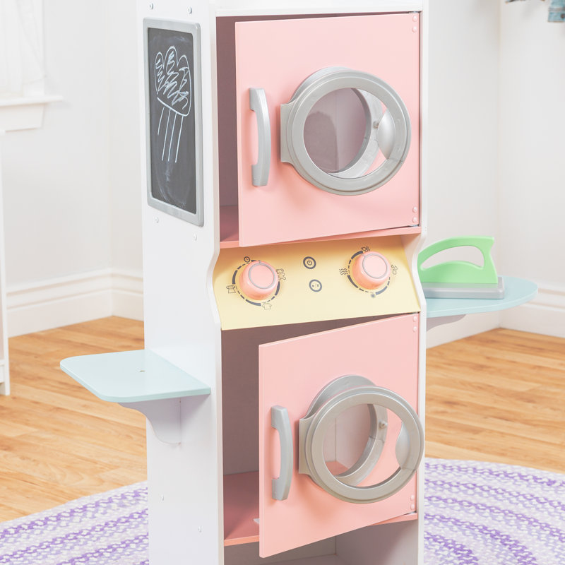 Pastel Wooden Laundry Play Set with Iron and Basket