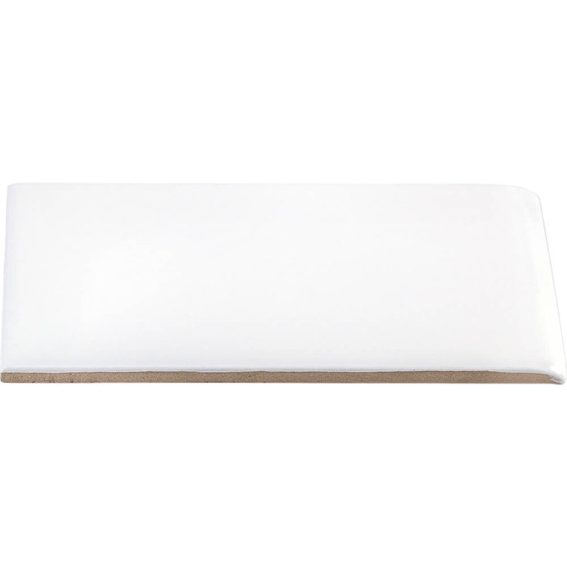 Catalina White 3x6 Polished Ceramic Bullnose Tile Trim