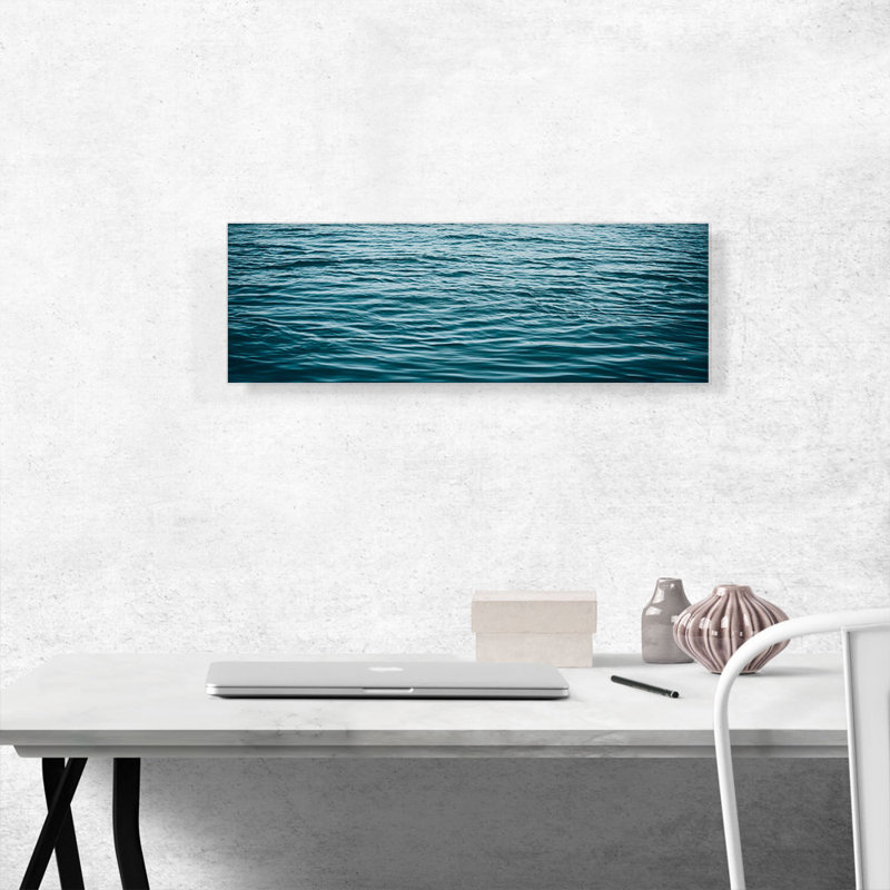 «Blue Water Waves Ocean Lake», impression sur toile tendue, H 12 po x l 36 po x 1,5 po