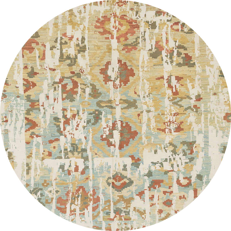 Abstract Indoor Rug, Round 5'
