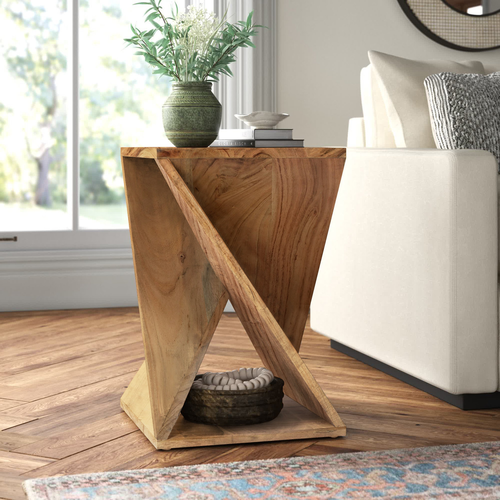 Rivera Solid Wood End Table, Natural