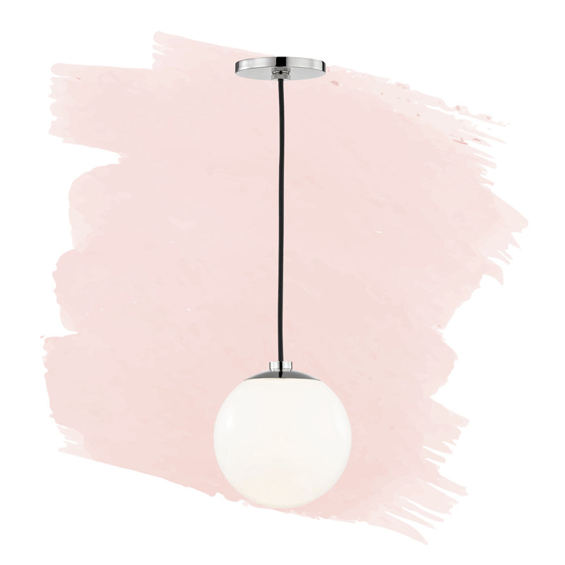 Luminaire suspendu sphère 1 lumière Luna, Nickel poli