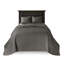 Couvre-lit et taies décoratives réversibles gris foncé - Motif élégant en coton prélavé pour une expérience de sommeil apaisante Surmatelas profond surdimensionné Lavable à la machine