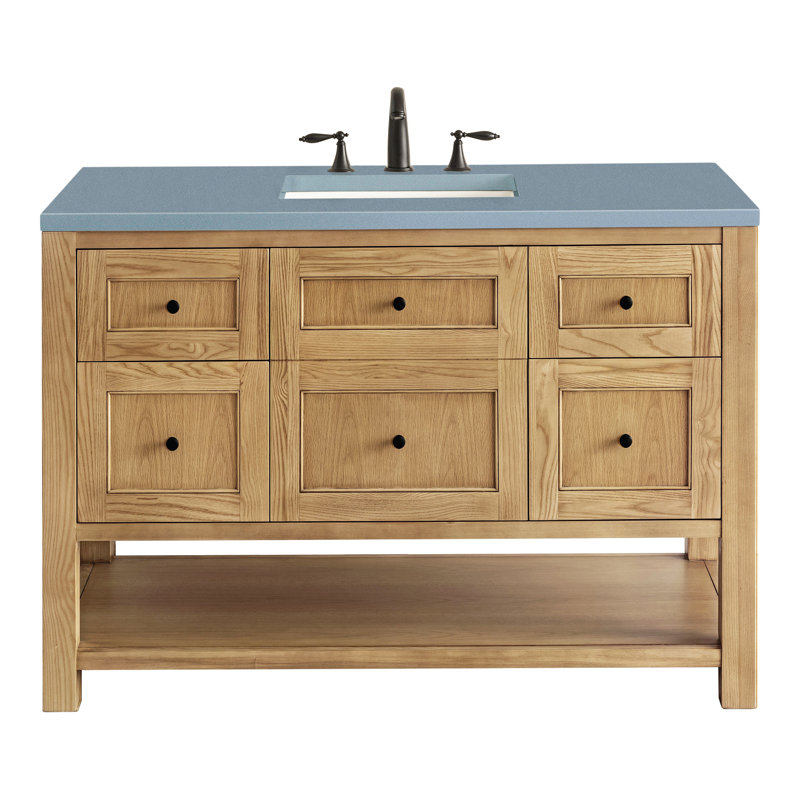 Breckenridge 48 in. Single Vanity, Light Natural Oak, Cala Blue, 8" Widespread