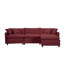 Canapé d'angle 6 places en chenille rouge, style luxueux, sièges moelleux, idéal pour les pièces à vivre principales. Dimensions : 108 pouces.