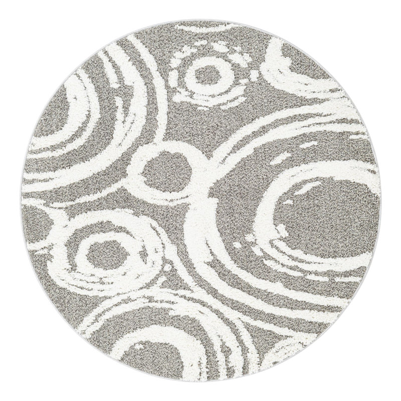 Abstract Indoor Rug, Round 5'3"
