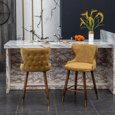 Ensemble de 2 tabourets de comptoir Nevis Mid-Century