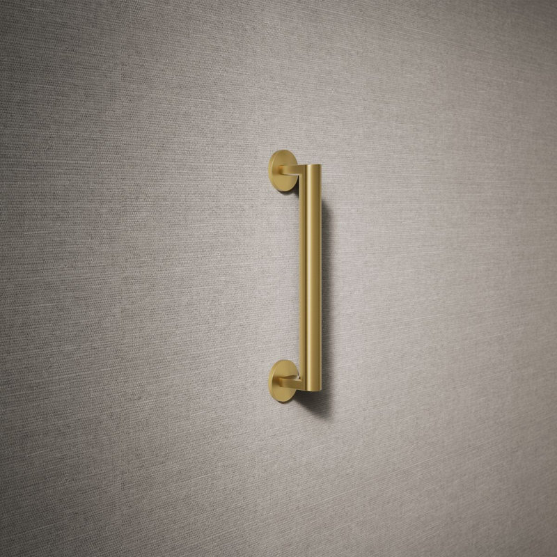 Components In Grab Bar, 12" W, Vibrant Brushed Moderne Brass
