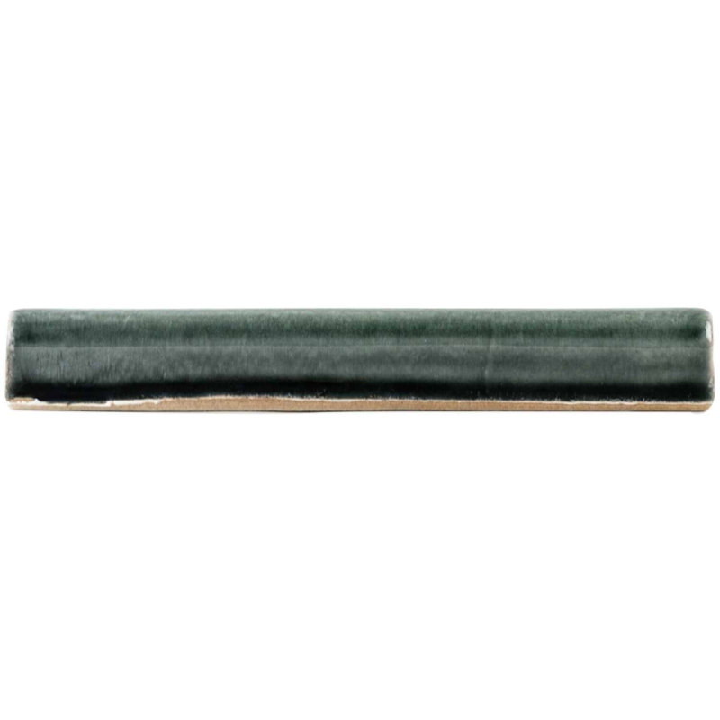 Nabi Trim 1x6 Crackled Glossy Glass Pencil Liner, Deep Emerald Green