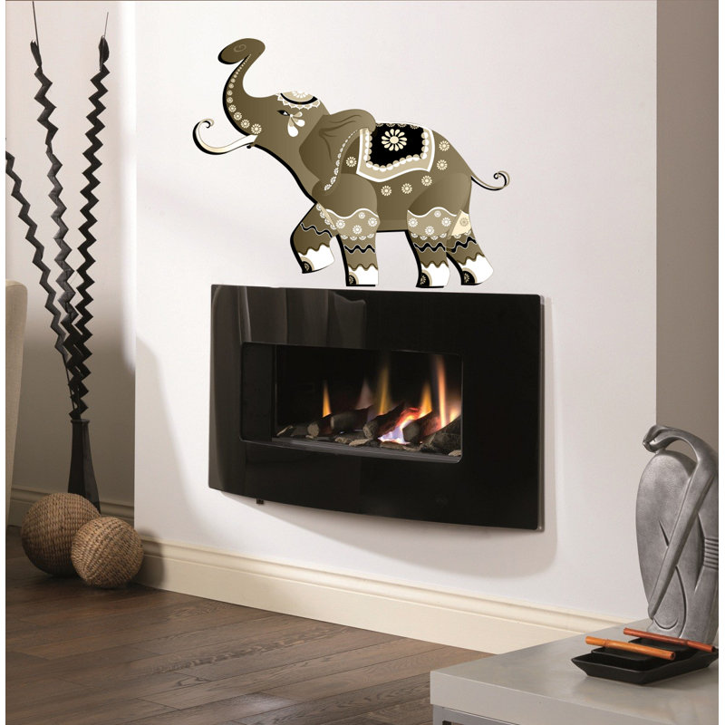 Adhésif décoratif éléphant indien Boho, H 33 po x l 49 po