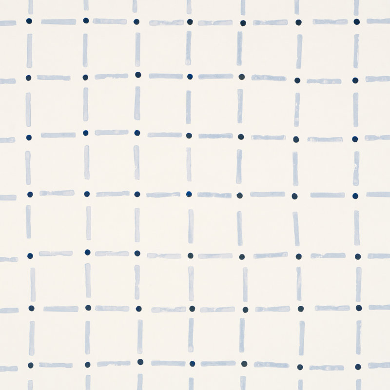 Schumacher X Caroline Z Hurley Drifting Grid Wallpaper, Sky