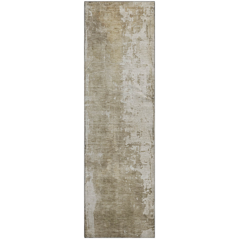Tapis abstrait Baford AMF1649 lavable à la machine de qualité supérieure, Tapis de couloir 2 pi 3 po x 7 pi 6 po