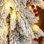 Très grand père Noël enneigé 4 pi avec arbre de Noël artificiel floqué et illuminé 5 pi-1651912603