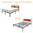 King Size Black Metal Platform Bed with 40-Inch Dark Solid Wood Headboard, Underbed Storage, Noise-Free Support, No Box Spring Needed-2015625705-2025536609