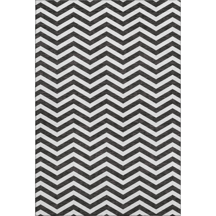 Premium Machine Washable Prisco Black Rug