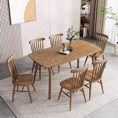 Minjoon Solid Wood Top Four Leg Dining Set