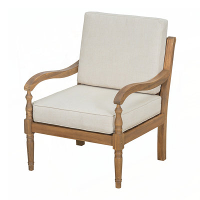 Chaise de patio pour l'extérieur avec coussins imperméables, parfaite pour des sièges confortables et élégants dans les jardins et les balcons