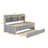 Wooden Captain Bed With Built-In Bookshelves