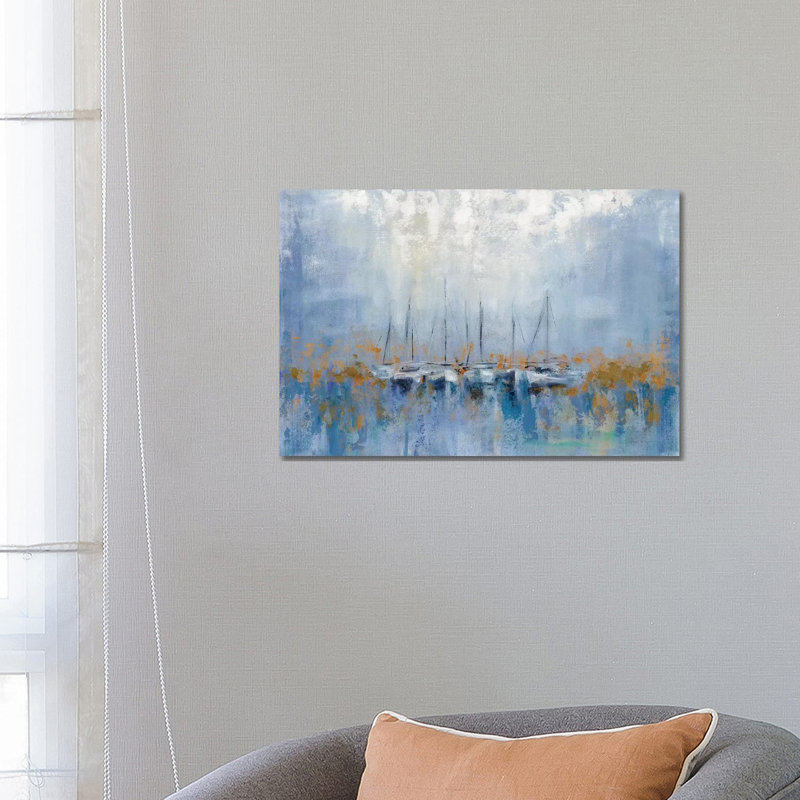 Boats In The Harbor I by Silvia Vassileva - Wrapped Canvas Painting, 66.04 cm H x 45.72 cm W x 3.175 cm D
