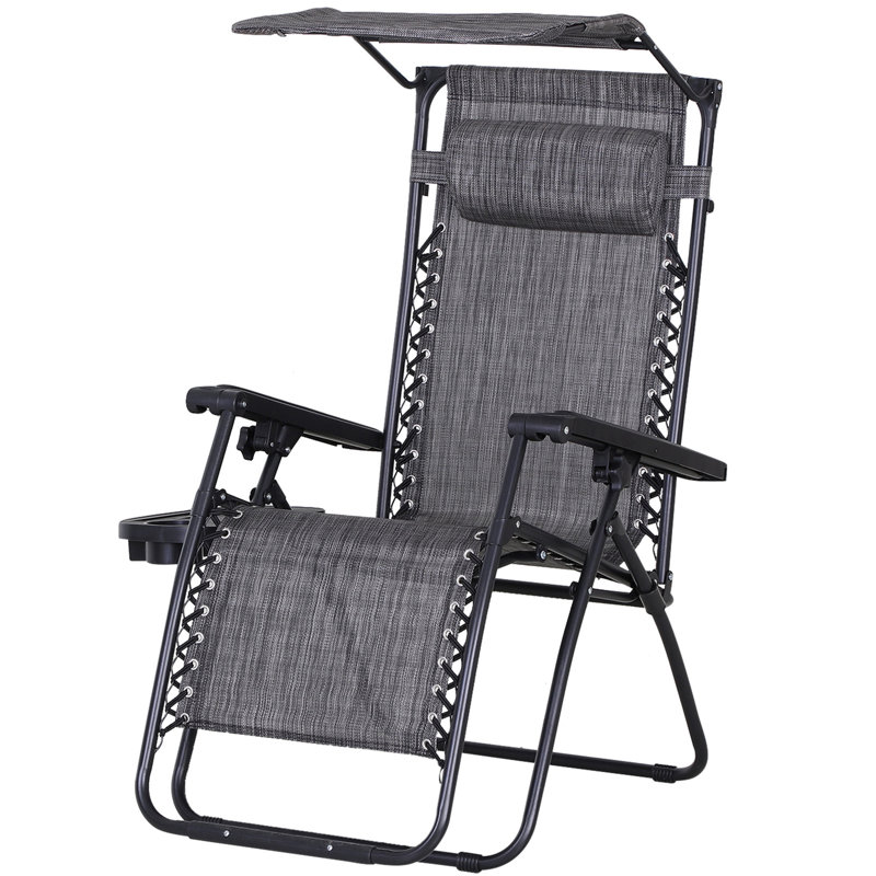 Aymelia 90cm Long Reclining Zero Gravity, Grey