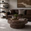 Table basse de luxe moderne avec design en faux marbre - structure en bois massif avec plateau en composite ECC - aucun assemblage requis - résistant aux rayures et aux fissures-126123519