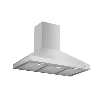 Hotte murale Hauslane | Cheminée murale | Convertible 6 po en conduit / sans conduit, aspiration forte, filtres en aluminium à six couches, lampes à DEL interchangeables, hotte de cuisine pour cuisinière