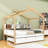Wooden House-Shaped Bed With Pull-Out Twin Trundle And Built-In Shelves-97167156