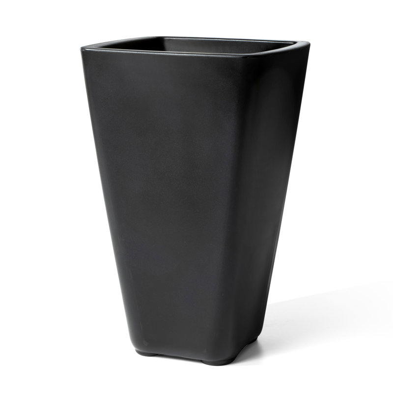 Bridgeview Dark Cedar Square Tapered Self-Watering Planter, 32 Gallon