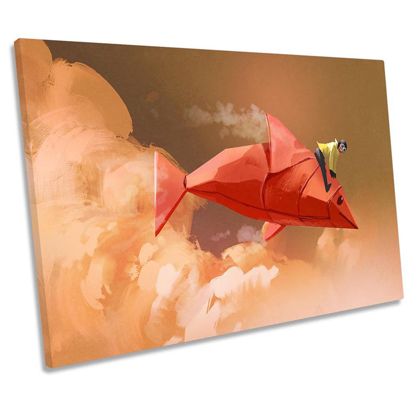 Fantasy Fish Rider - Wrapped Canvas Print, 30.5cm H x 45.7cm W