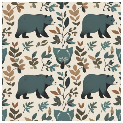 Toile tendue avec motif de feuillage d'ours en plusieurs tailles