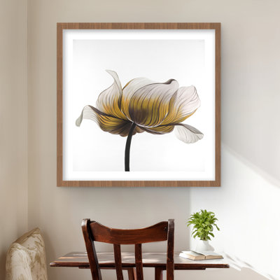Fleur d'anémone jaune - reproduction encadrée mat pour la décoration intérieure