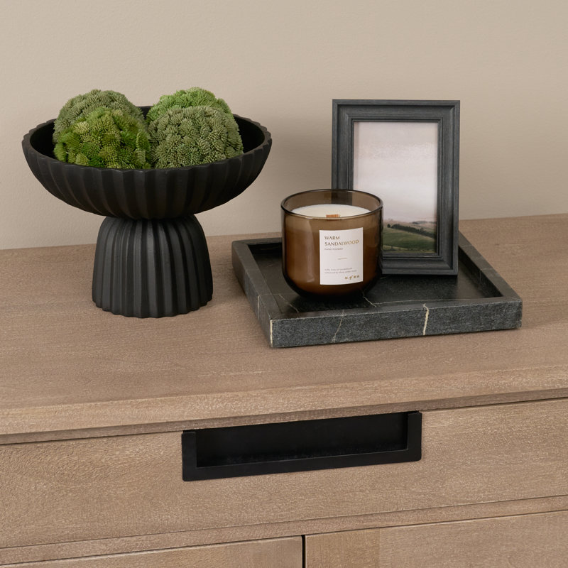 Bol décoratif en métal texturé cannelé Ciaran, Noir
