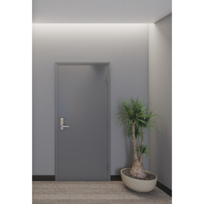 Flush Doors Series 36"x 80" Right-Handed Stainless Steel Finish, Metal Commercial 18G Door Kit w/ Fixed 5-3/4" 16G Frame & Hardware