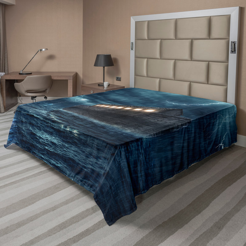 Drap de lit Ambesonne Nature, Drap plat pour très grand lit californien