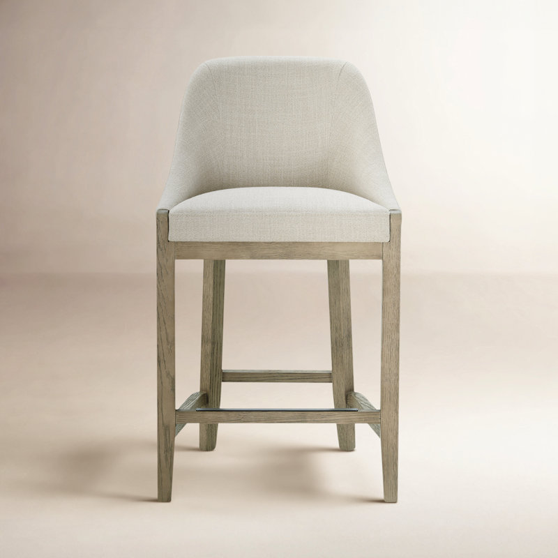 Nerina Upholstered Counter Stools (Set of 2), Effie Linen Performance Linen, 2