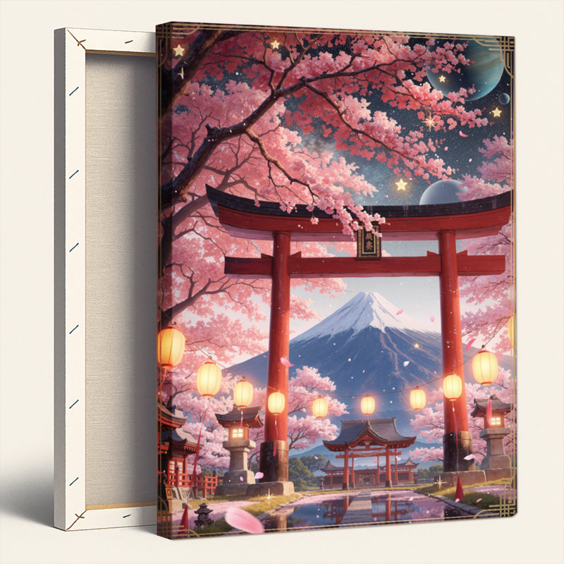 Ensemble de 1 tableau sur toile Fleurs de cerisier, H 24 po x l 16 po, Wrapped Canvas