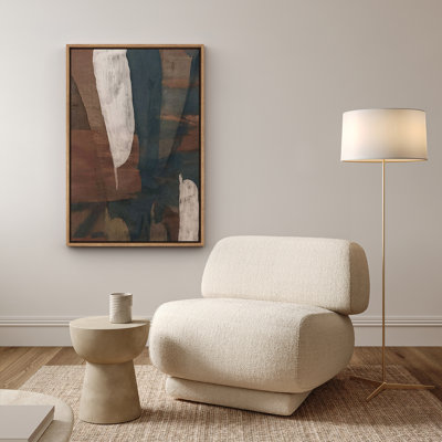 «Earth Tone Abstract Minimalist Contemporary Art», reproduction d'art encadrée