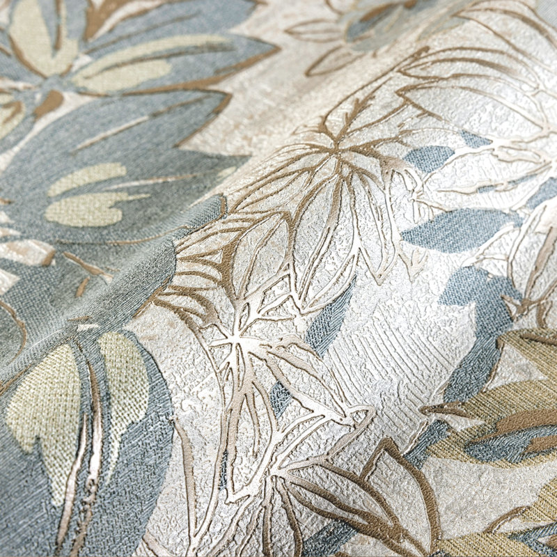 Rouleau de fleurs Aakin, Beige et vert