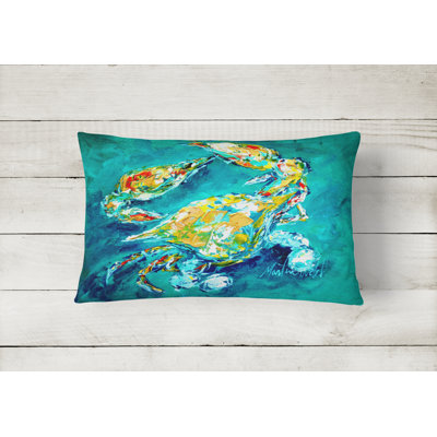 Coastal Crab Indoor/Outdoor Throw Pillow