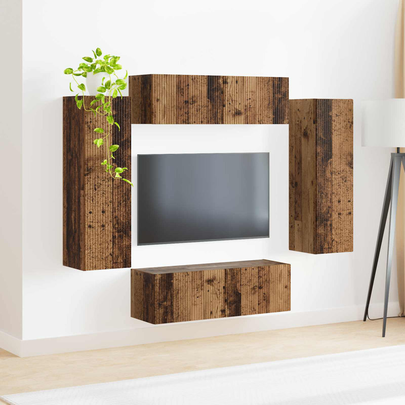 TV Stand for TVs up to 77", Old Wood