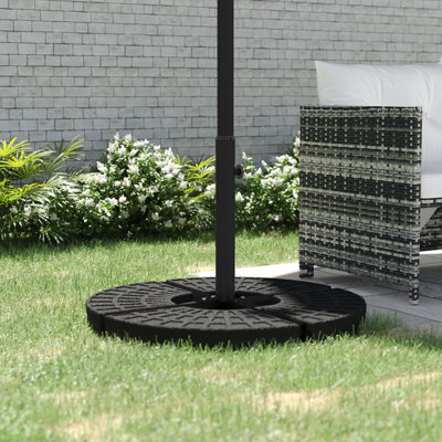 Black Umbrella Cross Base For Patio Umbrellas, Long-Lasting Outdoor Stand In Black, To