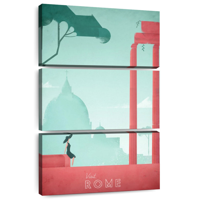 Affiche de voyage rétro de Rome, H 32 po x l 20 po