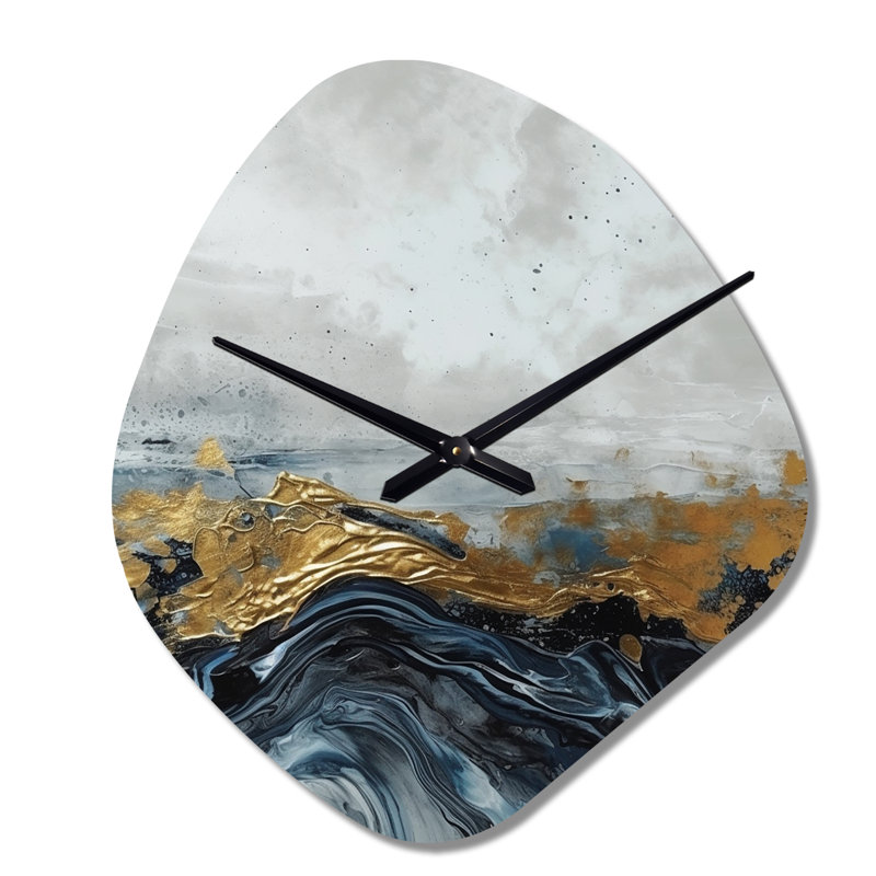 Horloge murale asymétrique grise, moderne et contemporaine - horloges murales asymétriques en métal gris, Petit