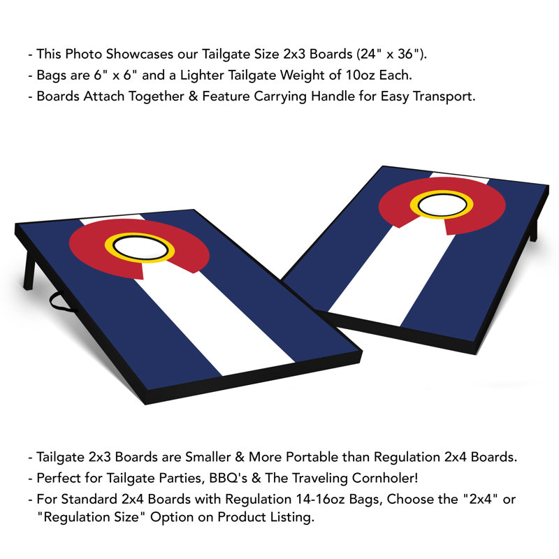 2' X 3' Colorado State Flag Tailgate Size Cornhole Set