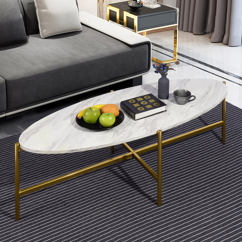 Rackerby Four Leg Coffee Table, Marble